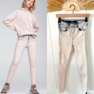 Rag & Bone Bleach Skinny Jeans Size 25 High Rise Waist Grunge Punk Indie Sleaze